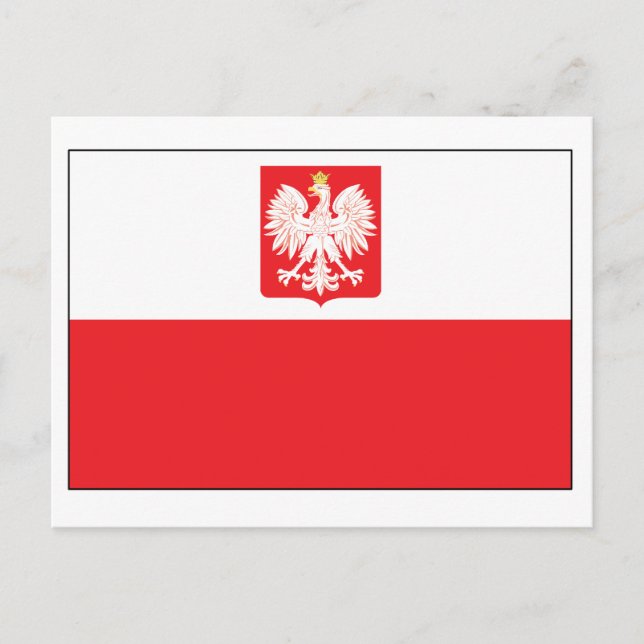 Polnischer Falkenflagge Postkarte (Vorderseite)