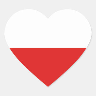 Polnischer Flag-Heftsticker Herz-Aufkleber