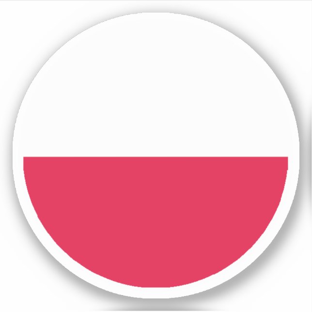 Polnischer Flaggenrundkleber Aufkleber (Vorderseite)
