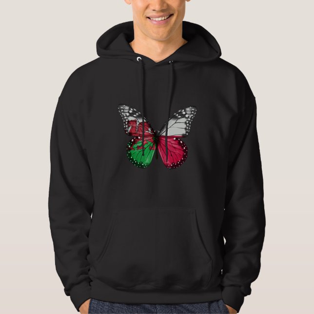 Polnischer Flaggenschmetterling Hoodie (Vorderseite)