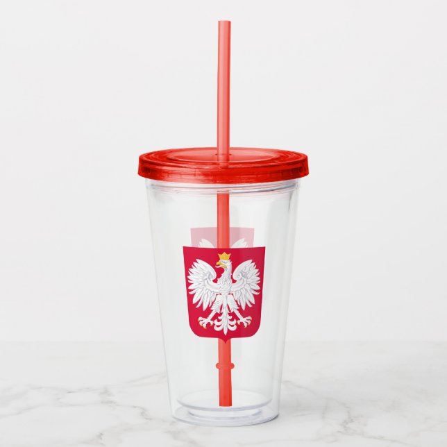 Polnischer Flaggenwäscher Acryltrinkbecher (Vorderseite)