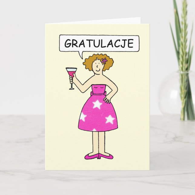 Polnischer Glückwunsch, Gratulacje. Karte (Vorderseite)
