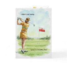 Polnischer Golfspieler-Geburtstagskarte, Retro-Dam