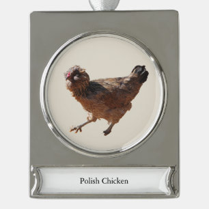 Polnischer Hühner-Banner-Schmuck Banner-Ornament Silber