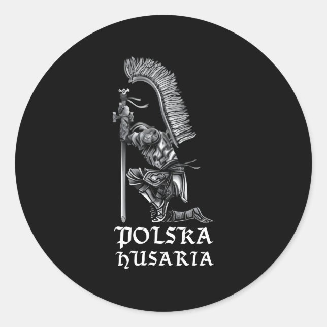 Polnischer Hussar Polska Husaria für polnische Kri Runder Aufkleber (Vorderseite)