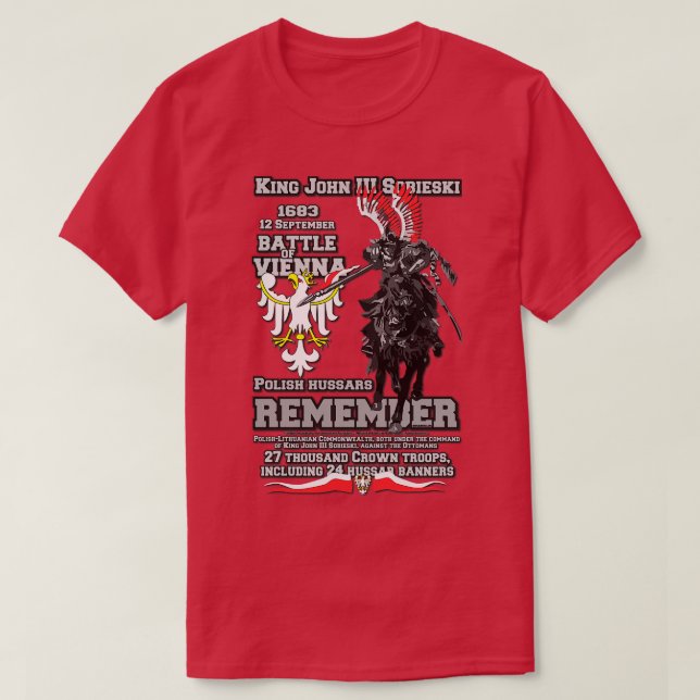 Polnischer HUSSARS Polska Husaria 1683 T-Shirt (Design vorne)