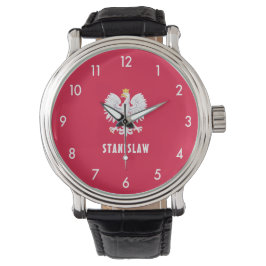 Polnischer Individuelle Name Roter Adler Polska Armbanduhr