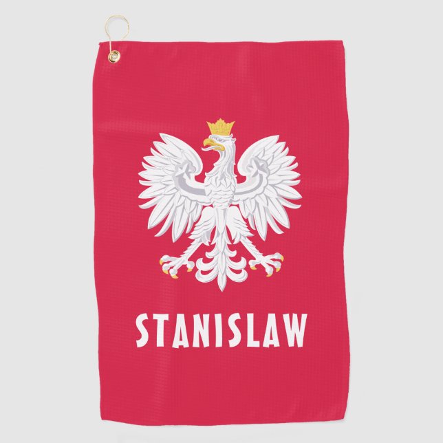 Polnischer Individuelle Name Roter Adler Polska Golfhandtuch (Vorderseite)