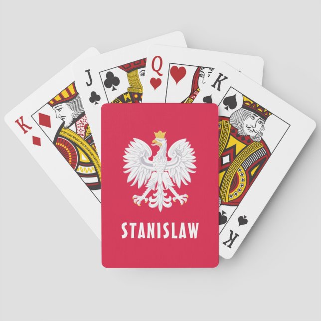 Polnischer Individuelle Name Roter Adler Polska Spielkarten (Rückseite)