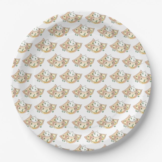 Polnischer Kartoffelpüree Pierogies Sour Cream Pappteller (Vorderseite)