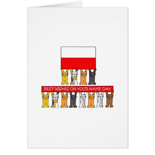 Polnischer Name Tag Cartoon Katzen (Vorne)