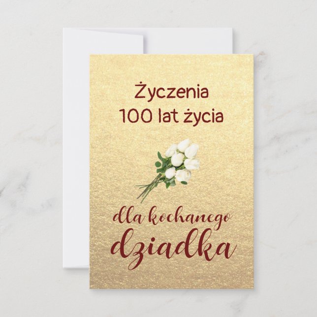 Polnischer Opa Geburtstag kartka urodziny 100 lat (Vorderseite)