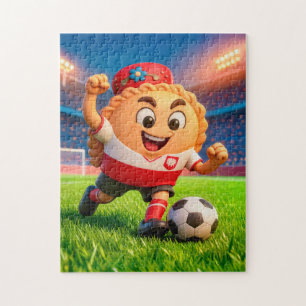 Polnischer Pierogi-Fußballspieler auf hellem Stadi