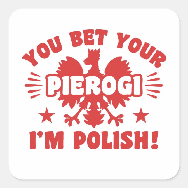 Polnischer Pierogi Quadratischer Aufkleber (Vorderseite)