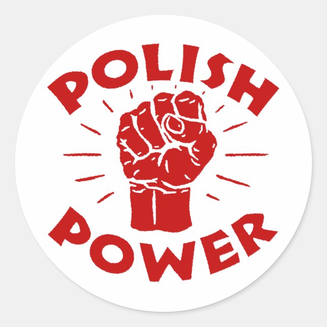 Polnischer Power Runder Aufkleber (Vorderseite)