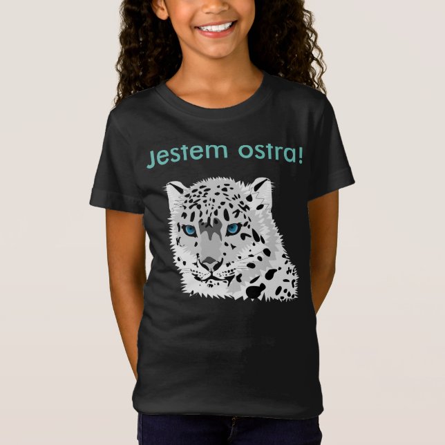 Polnischer T - Shirt "Biały Lampart " (Vorderseite)