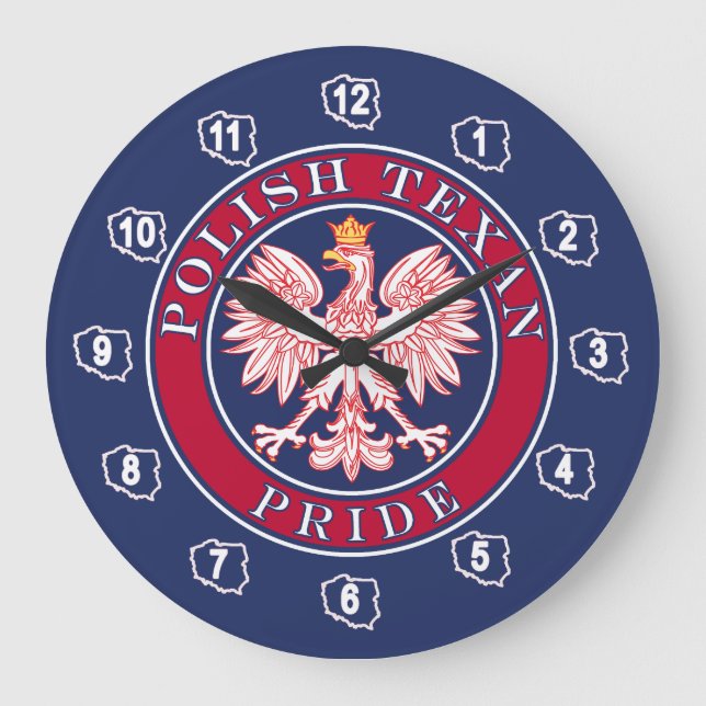 Polnischer Texanstolz Große Wanduhr (Vorderseite)