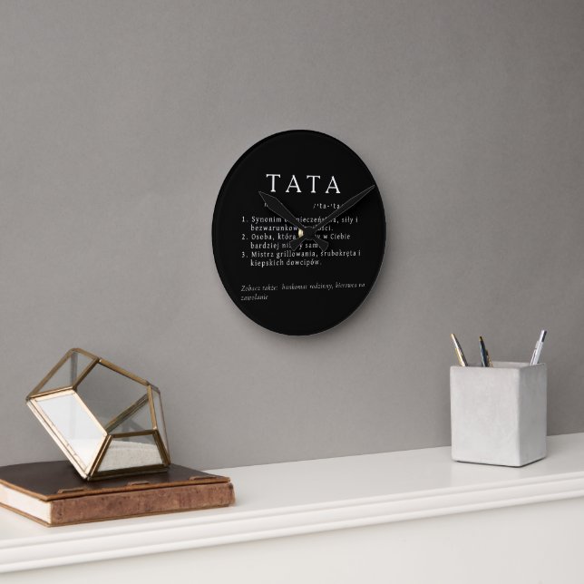 Polnischer Vater - Geschenk für TATA - Schwarz Runde Wanduhr (Büro)