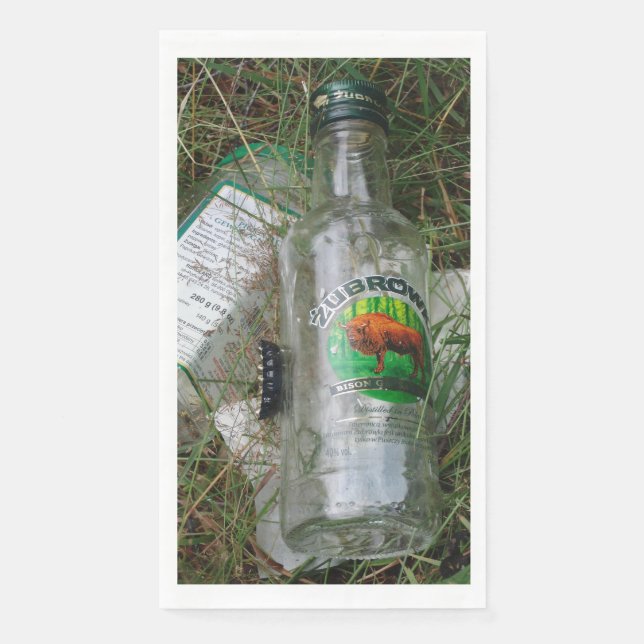 Polnischer Vodka Gasttuch Napkins Bison Grass Serviette (Vorderseite)
