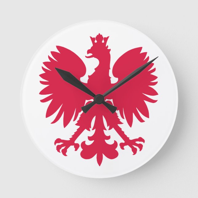 Polnischer Wappen-Adler Runde Wanduhr (Vorderseite)