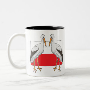 Polnischer weißer Storch Zweifarbige Tasse