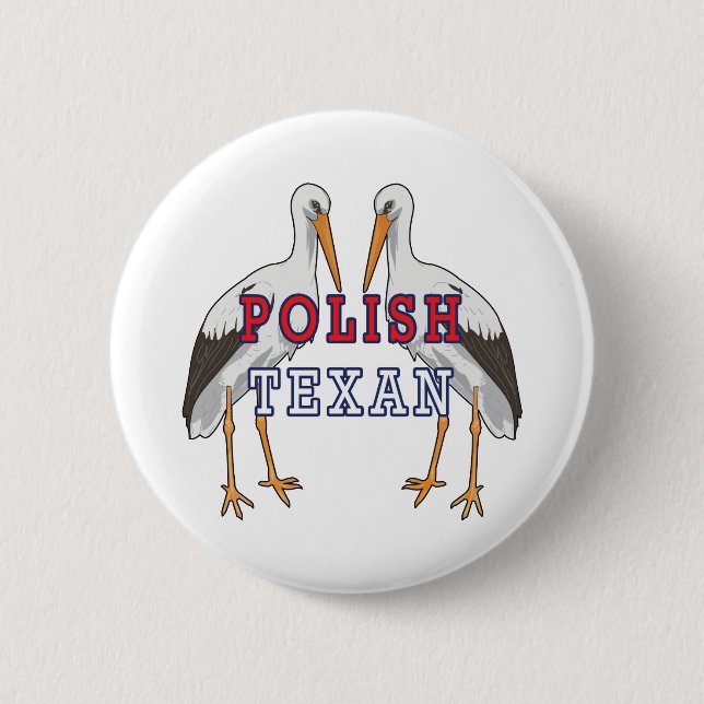 Polnischer Weißstorch Button (Vorderseite)