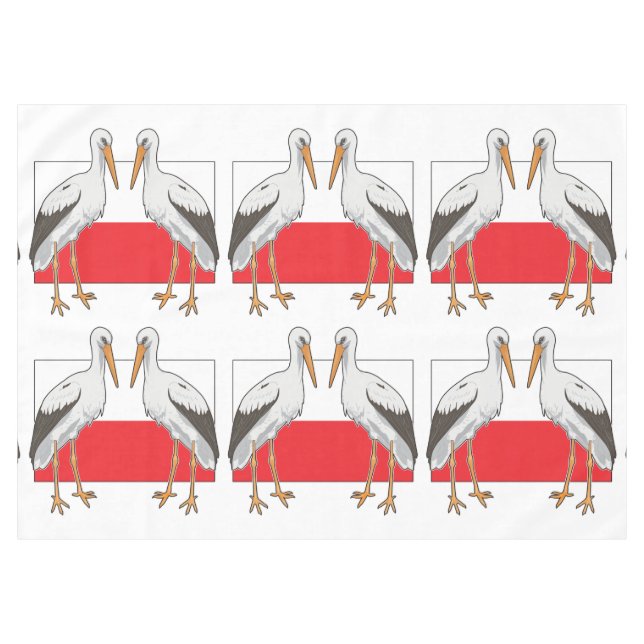 Polnischer Weißstorch Tischdecke (Vorderseite (Horizontal))