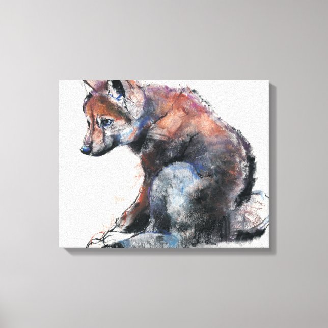 Polnischer Wolf Pup 2001 Leinwanddruck (Vorderseite)