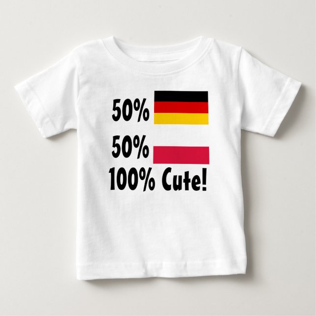 Polnisches 100% 50% Deutsch-50% niedlich Baby T-shirt (Vorderseite)