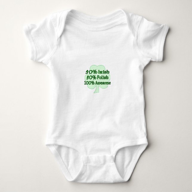 Polnisches 100% 50% Iren-50% fantastisch Baby Strampler (Vorderseite)