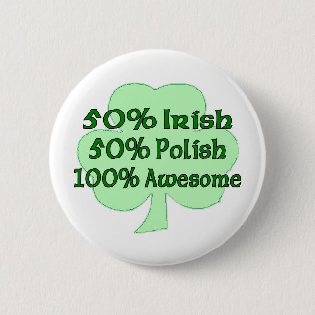 Polnisches 100% 50% Iren-50% fantastisch Button (Vorderseite)