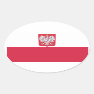 Polnisches Adler-Wappen Polens Ovaler Aufkleber
