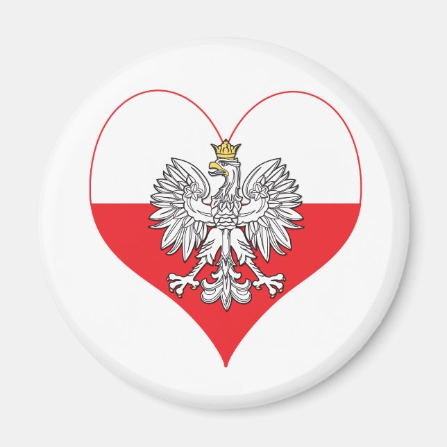 Polnisches Adlerherz Magnet (Vorne)