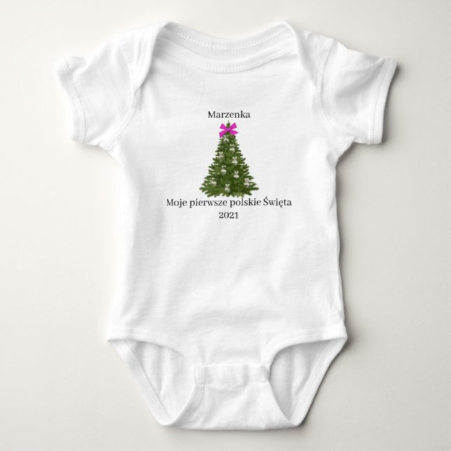 Polnisches Baby 1. Weihnachtsfeier Strampler (Vorderseite)