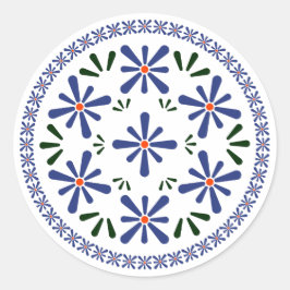 Polnisches Design traditioneller Keramiken. Runder Aufkleber