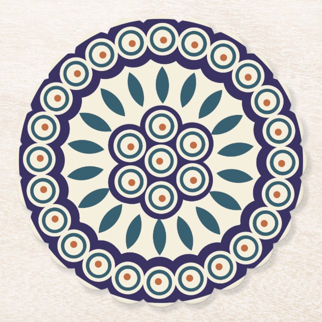 Polnisches Design traditioneller Keramiken. Untersetzer (Vorderseite)