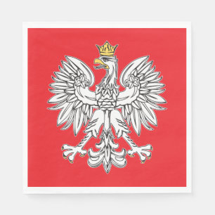 Polnisches Eagle mit Goldkronen-Papierserviette Serviette