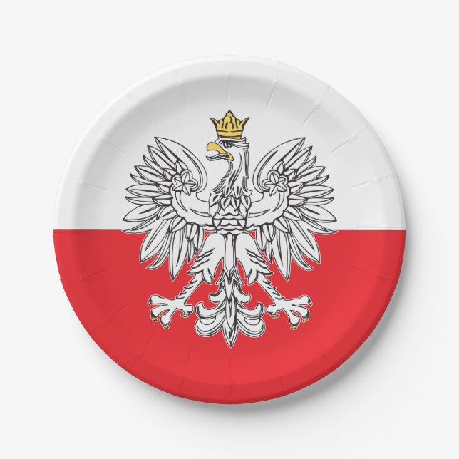 Polnisches Eagle mit Goldkronen-Pappteller Pappteller (Vorderseite)