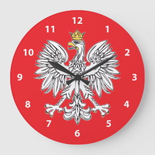 Polnisches Eagle mit Goldkronen-Wanduhr Große Wanduhr