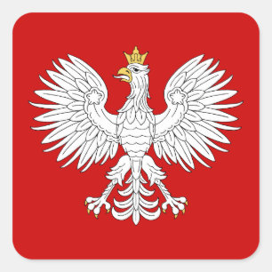 Polnisches Eagle Quadratischer Aufkleber