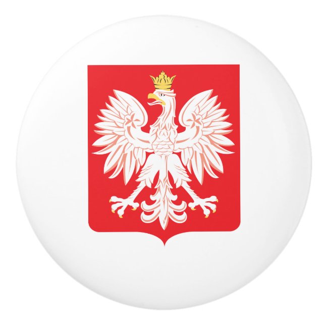 Polnisches Eagle-Rot-Schild Keramikknauf (Vorderseite)