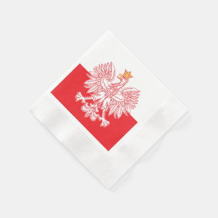 Polnisches Eagle umrissen im Rot Serviette