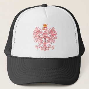 Polnisches Eagle umrissen im Rot Truckerkappe