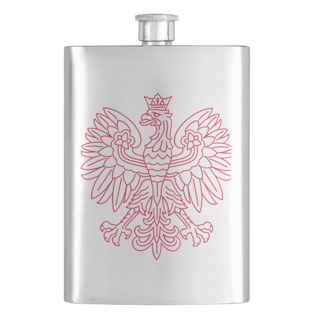 Polnisches Emblem - Polen-Schild - Polska Kraut Flachmann (Vorderseite)
