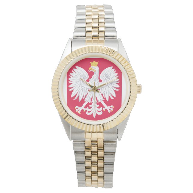 Polnisches Emblem - Polnischer Schild - Polska her Armbanduhr (Vorderseite)