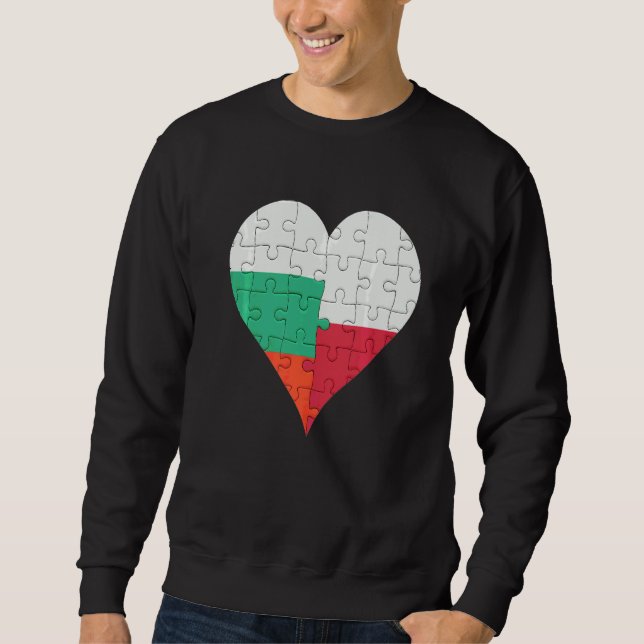 Polnisches Flaggenherz Sweatshirt (Vorderseite)