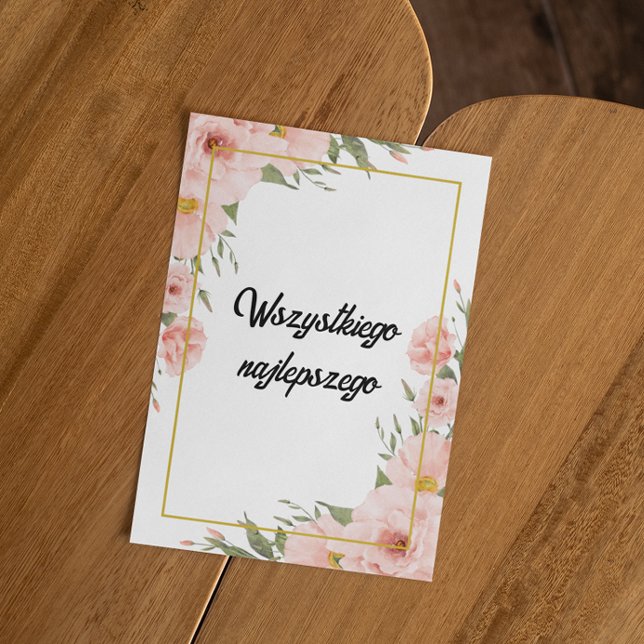 Polnisches Glück Geburtstag Wszystkiego najlepszeg Karte (polish birthday floral birthday)