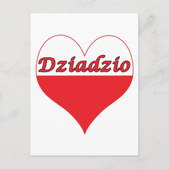 Polnisches Herz Dziadzio Postkarte (Vorderseite)
