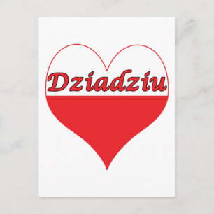 Polnisches Herz Dziadziu Postkarte
