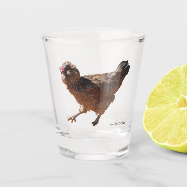 Polnisches Hühner Schussglas Schnapsglas (Vorderseite)